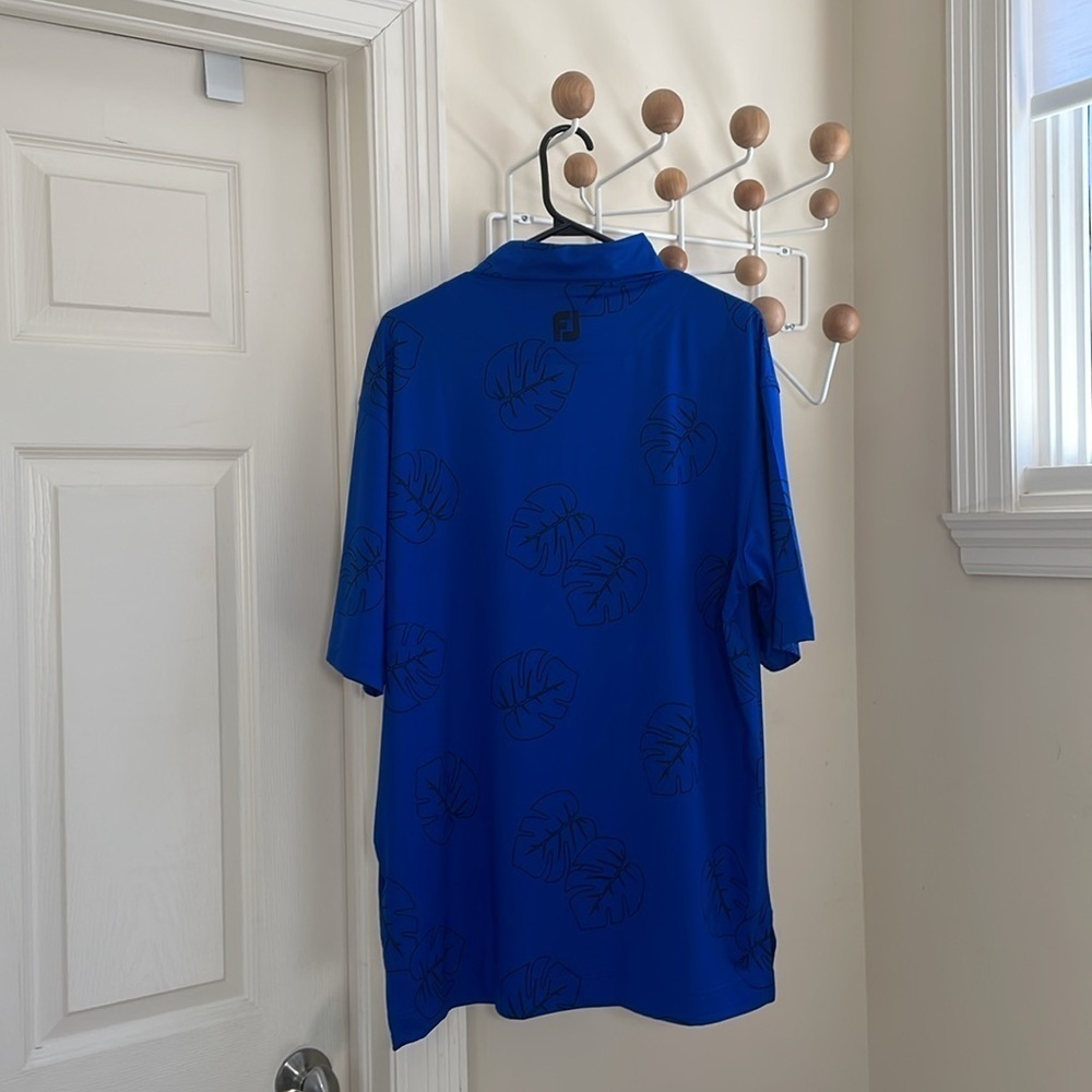 Footjoy - Performance Hawaiian Style Polo Shirt - Blue - L - Picture 7 of 12